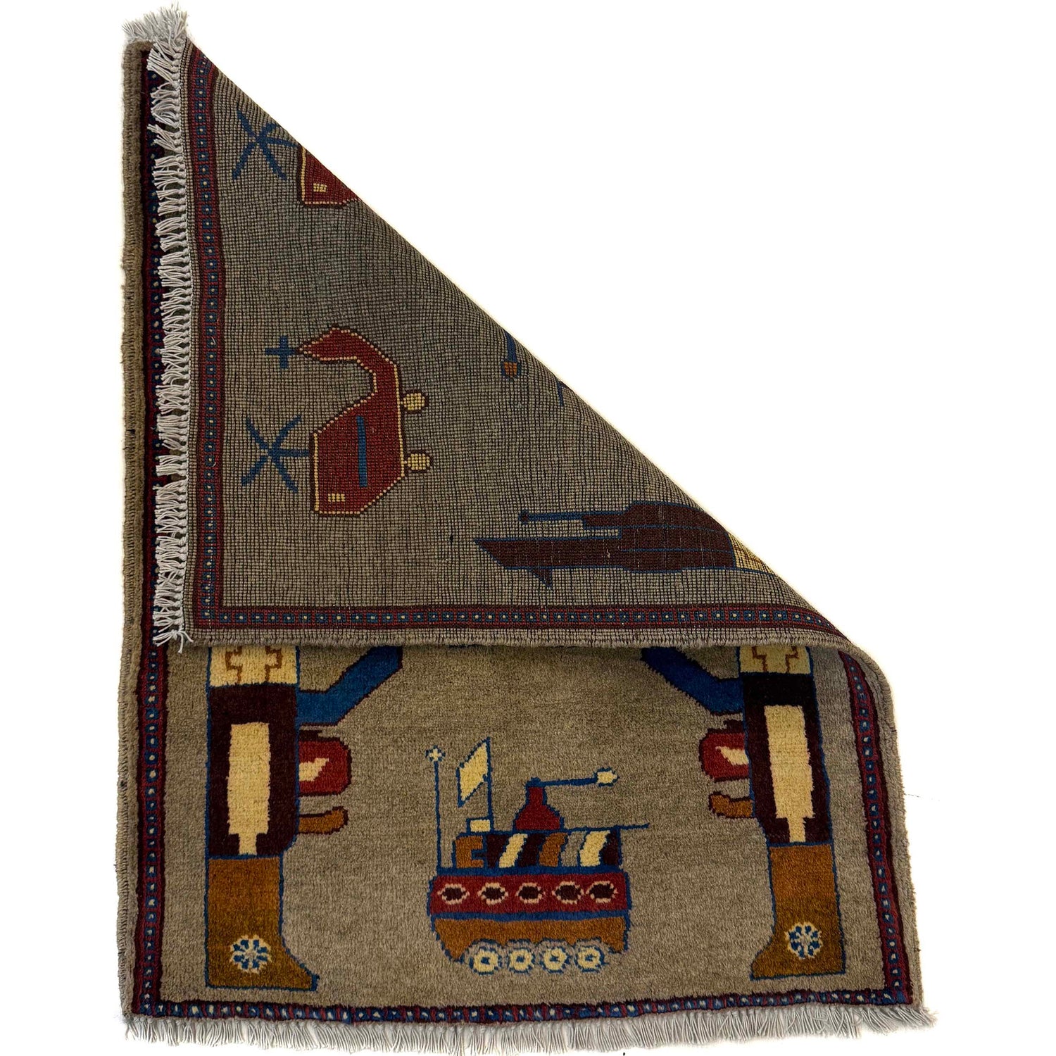 Hand Knotted War Rug 2' 1" x 2' 10" (ft) - No. W36609