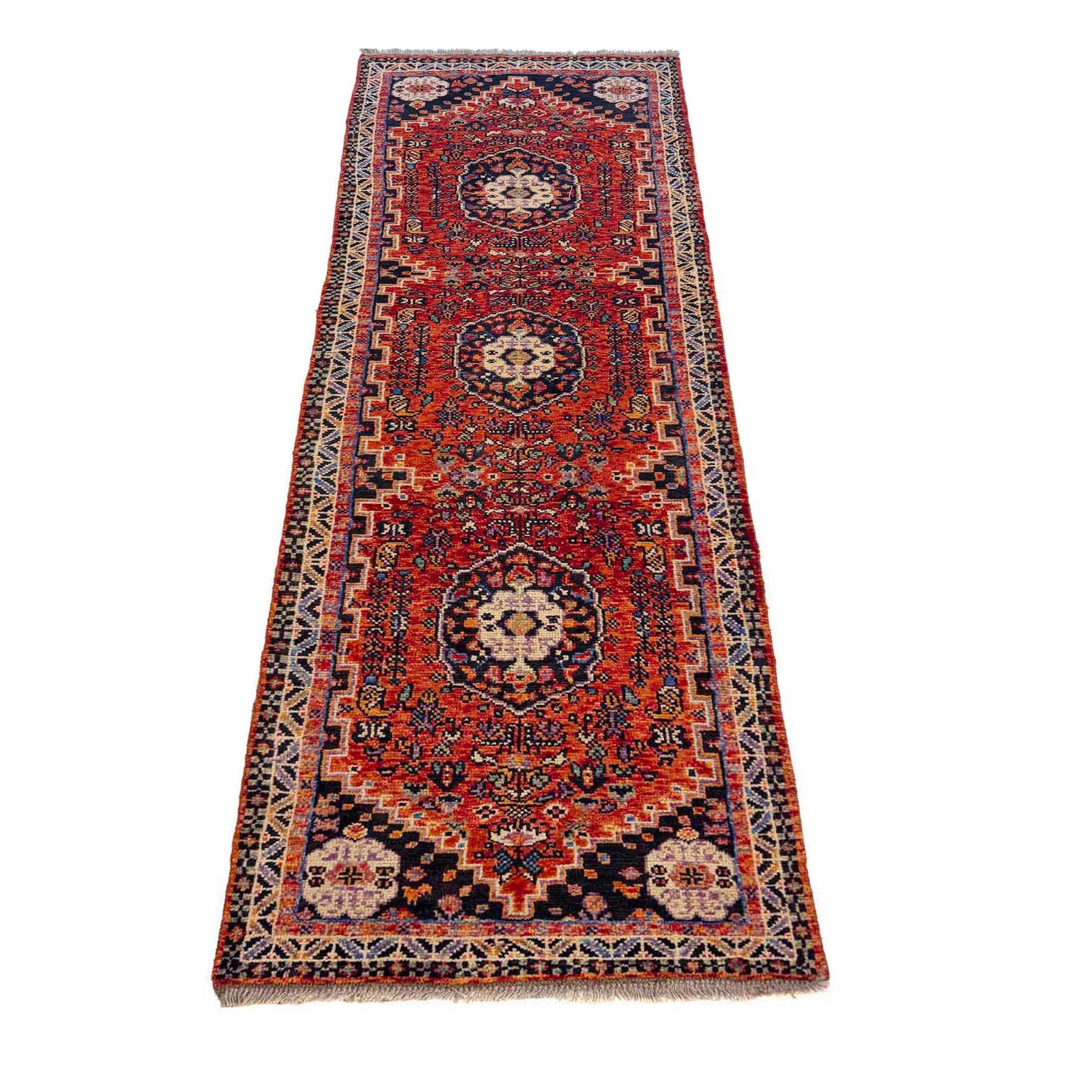 Multi Color Shirazi Runner Rug 2' 7" x 9' 10" (ft) - No. W36621