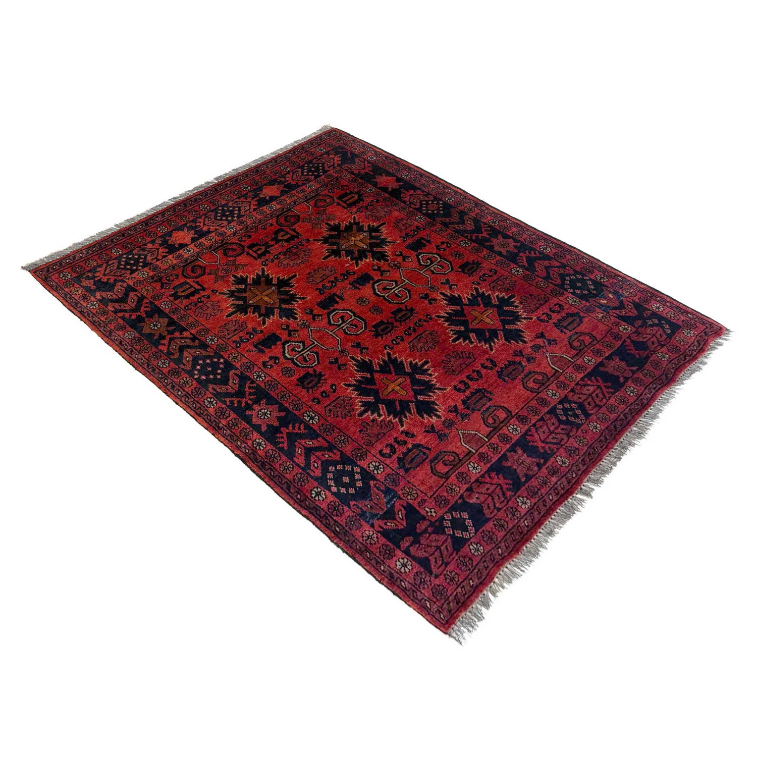 Red Color Khal Mohammadi Carpet 3' 4" x 4' 6" (ft) - No. W36623
