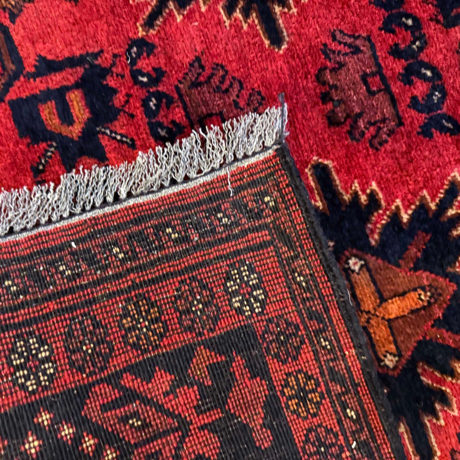 Red Color Khal Mohammadi Carpet 3' 4" x 4' 6" (ft) - No. W36623