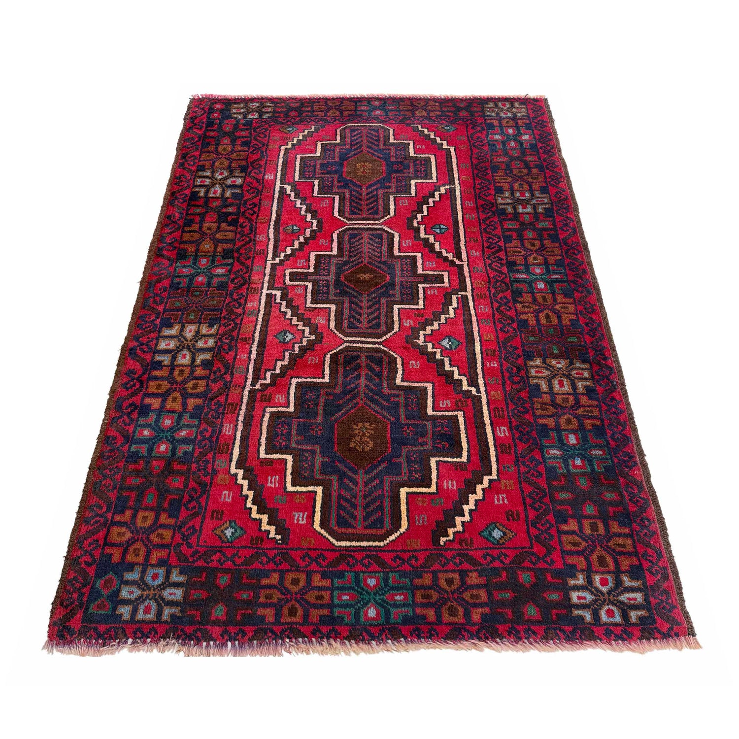 Red Color Baluchi Rug 2' 10" x 4' 6" (ft) -No W36704