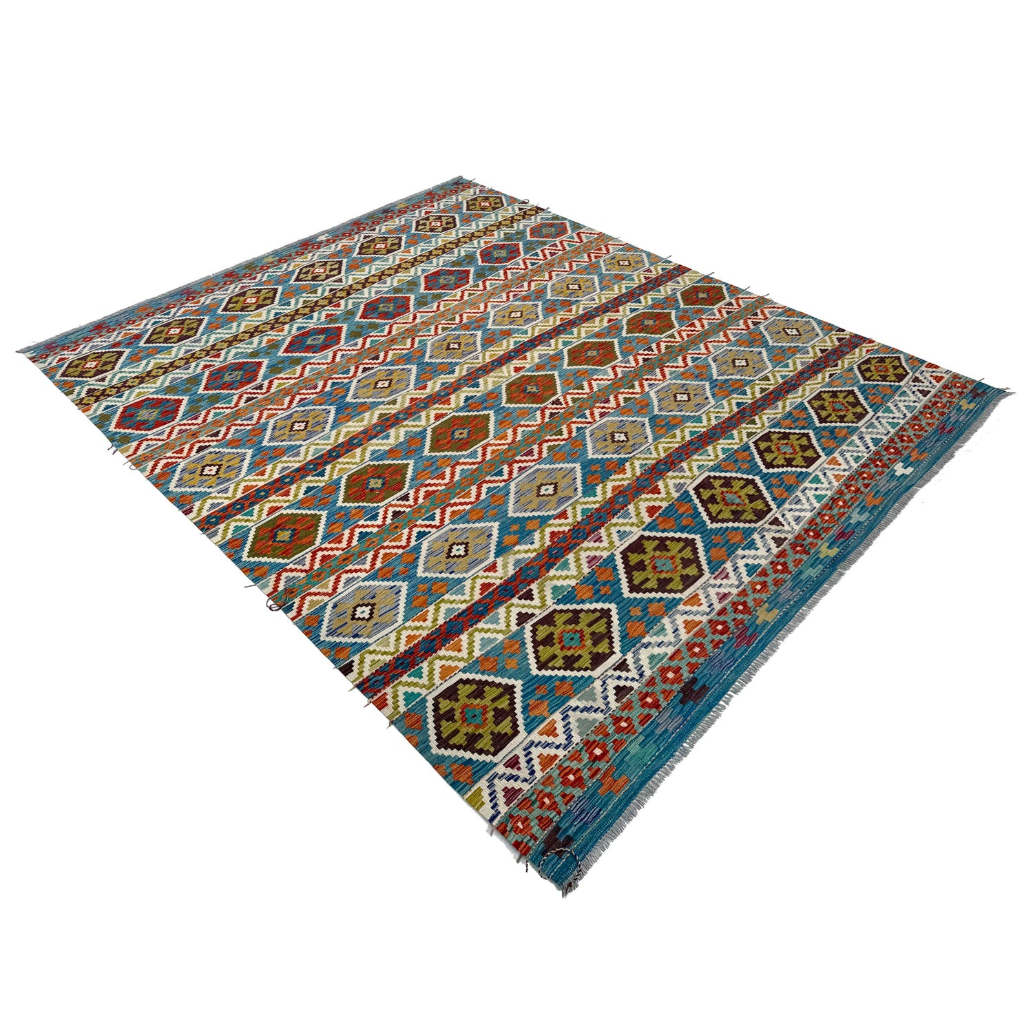 Handmade Vegetable Kilim 8' 2" x 9' 10" (ft) - No. W36741