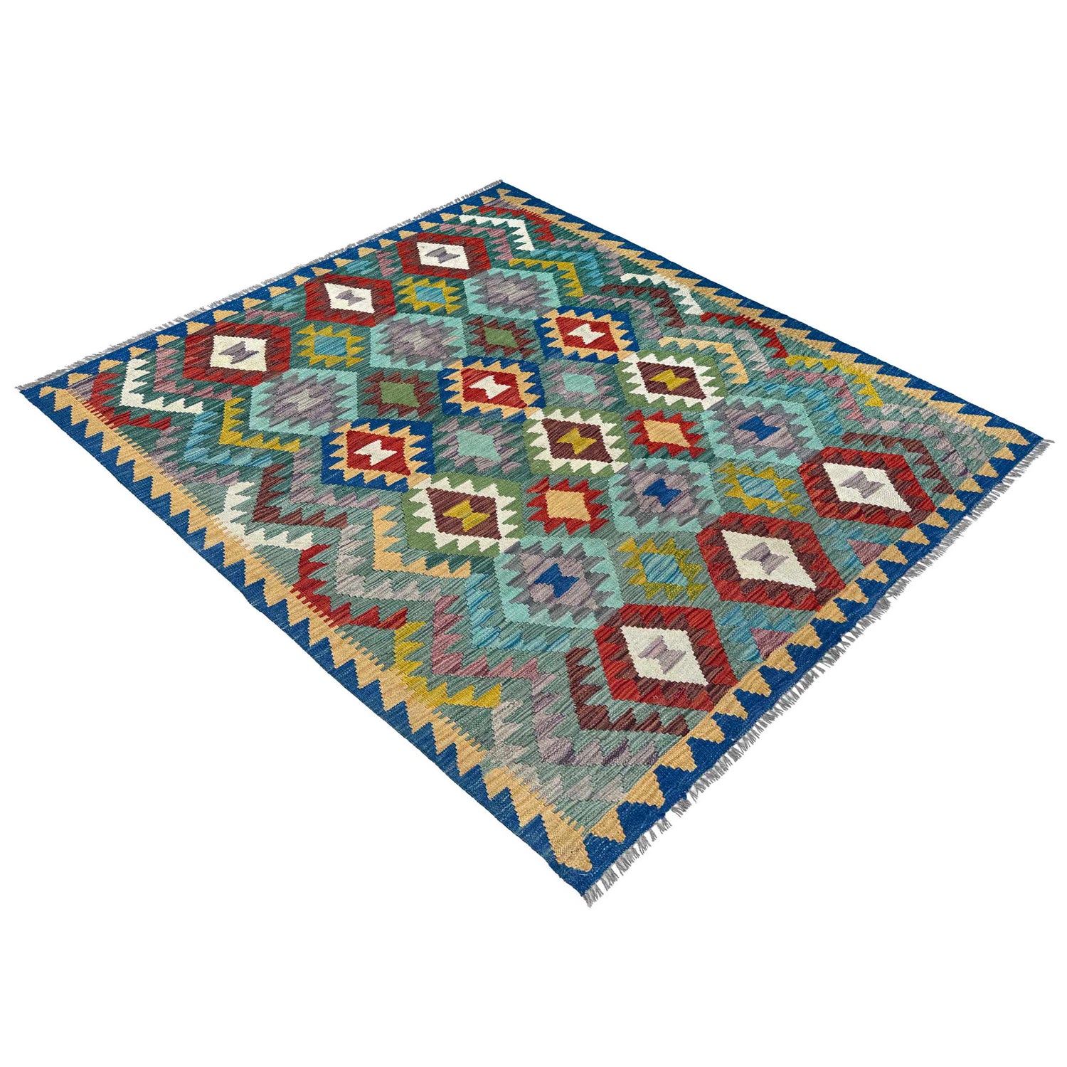Handmade Vegetable Kilim 4' 7" x 5' 5" (ft) - No. W36797