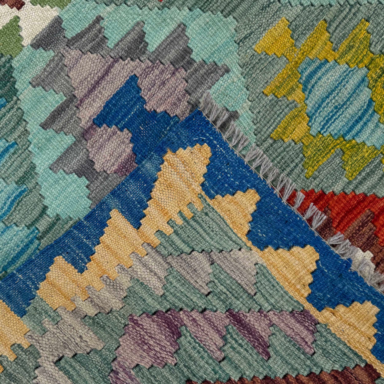 Handmade Vegetable Kilim 4' 7" x 5' 5" (ft) - No. W36797