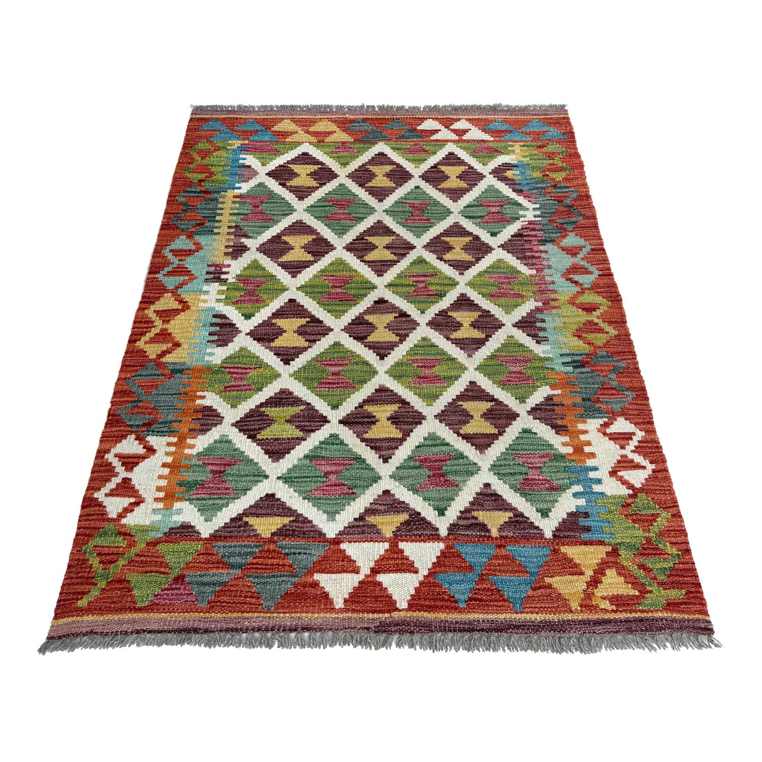 Handmade Vegetable Kelim 2' 9" x 3' 11" (ft) - No. W36800