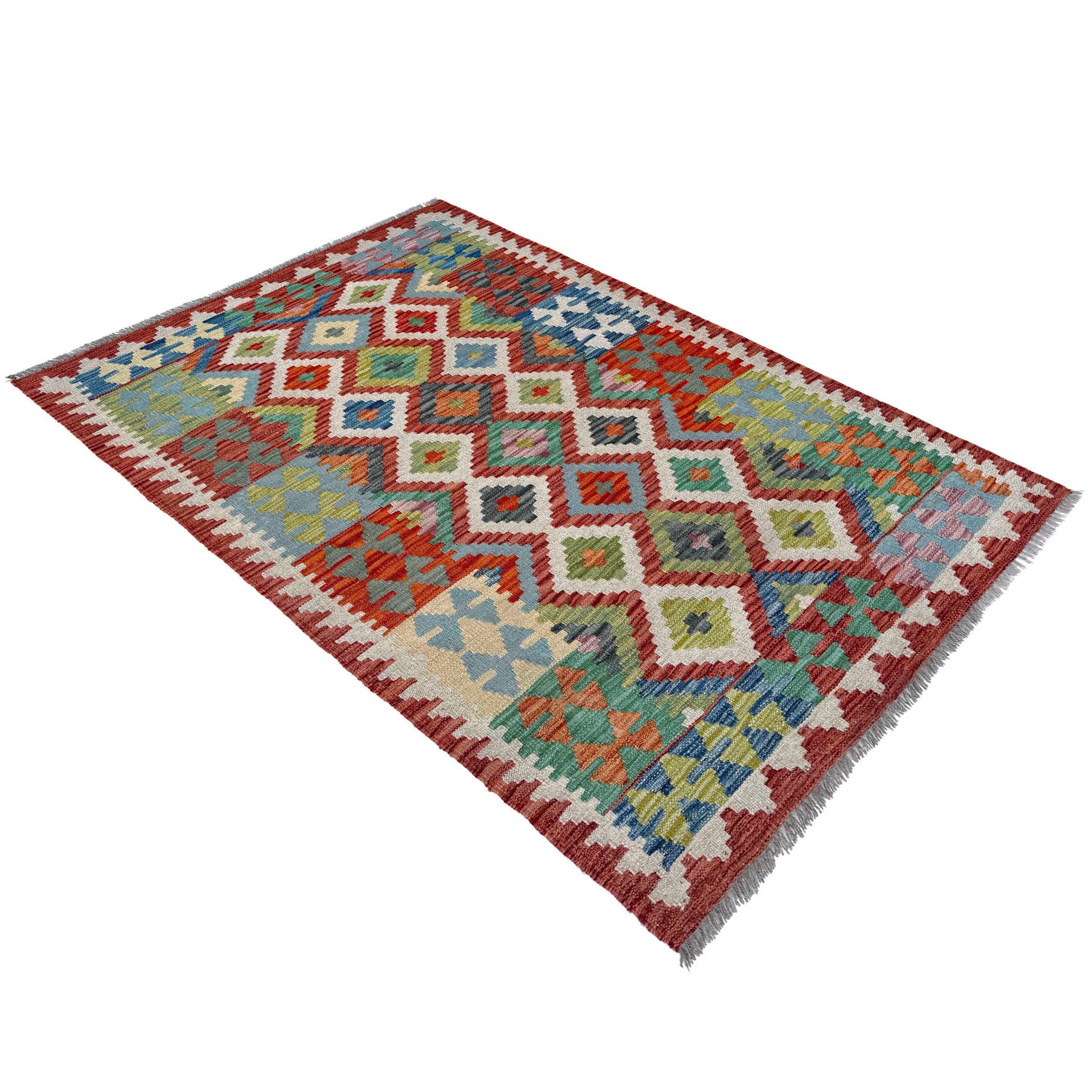 Handmade Vegetable Kilim 3' 3" x 4' 11" (ft) - No. W36807