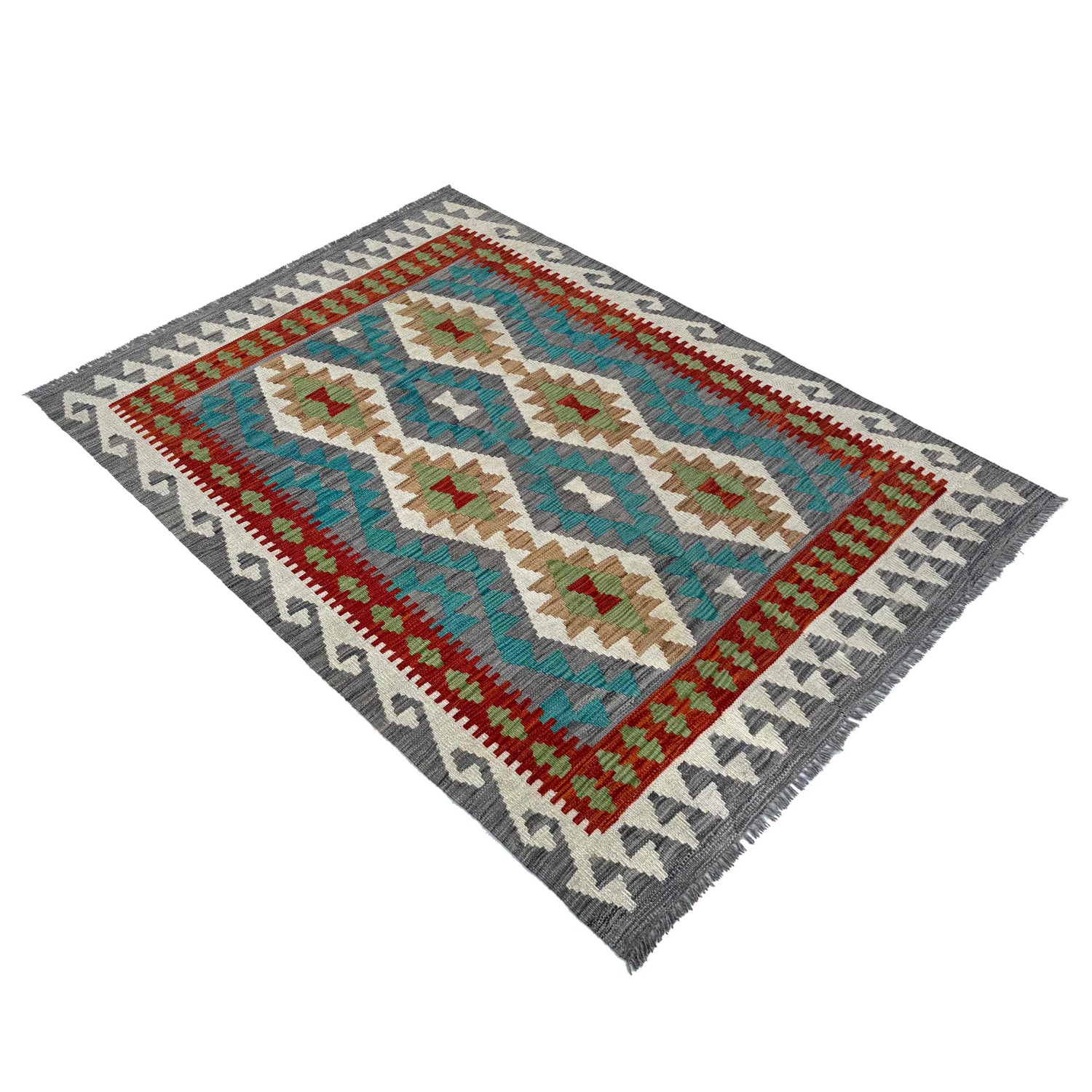 Handmade Vegetable Kilim 4' 1" x 5' 11" (ft) - No. W36808