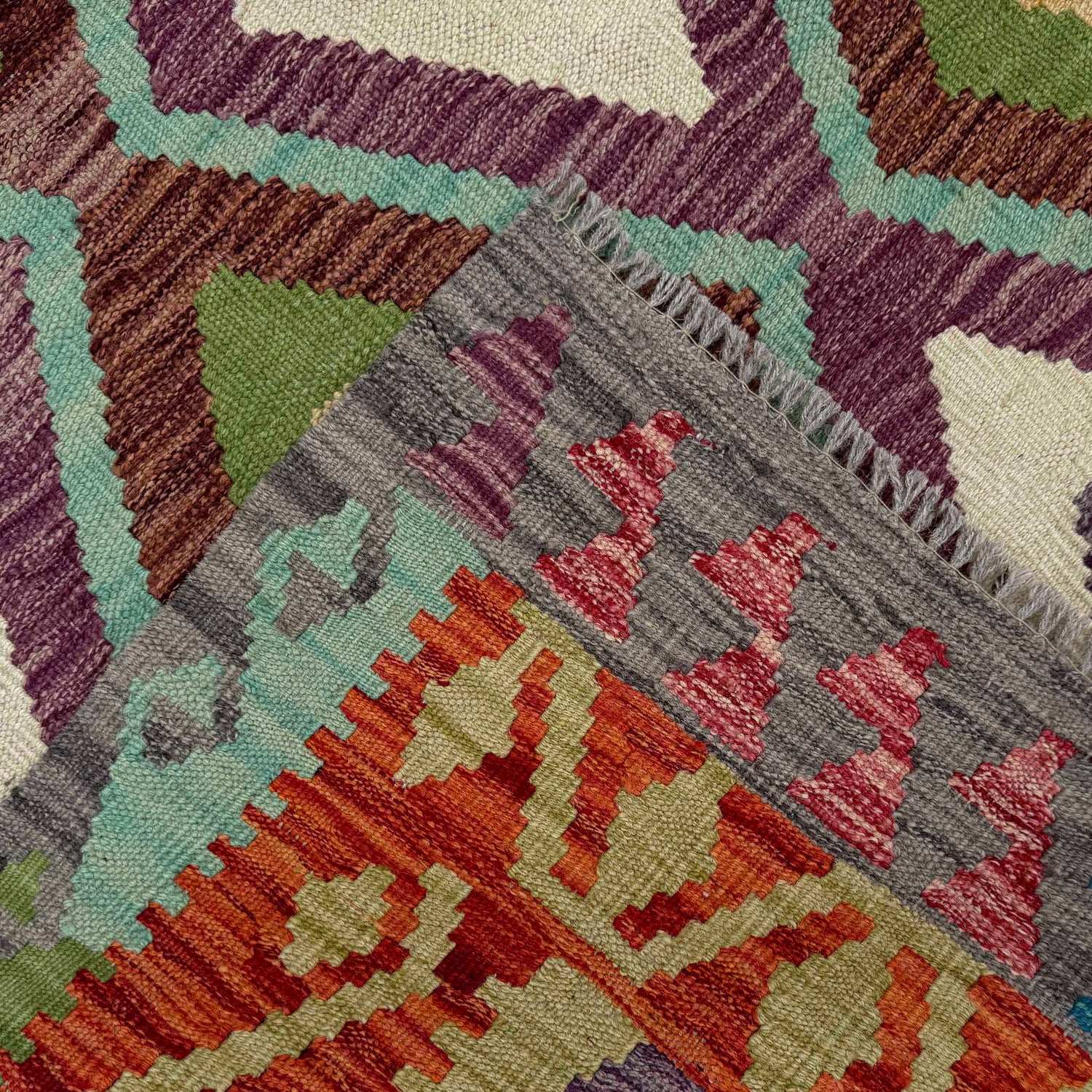 Handmade Vegetable Kelim 4' 0" x 5' 8" (ft) - No. W36809