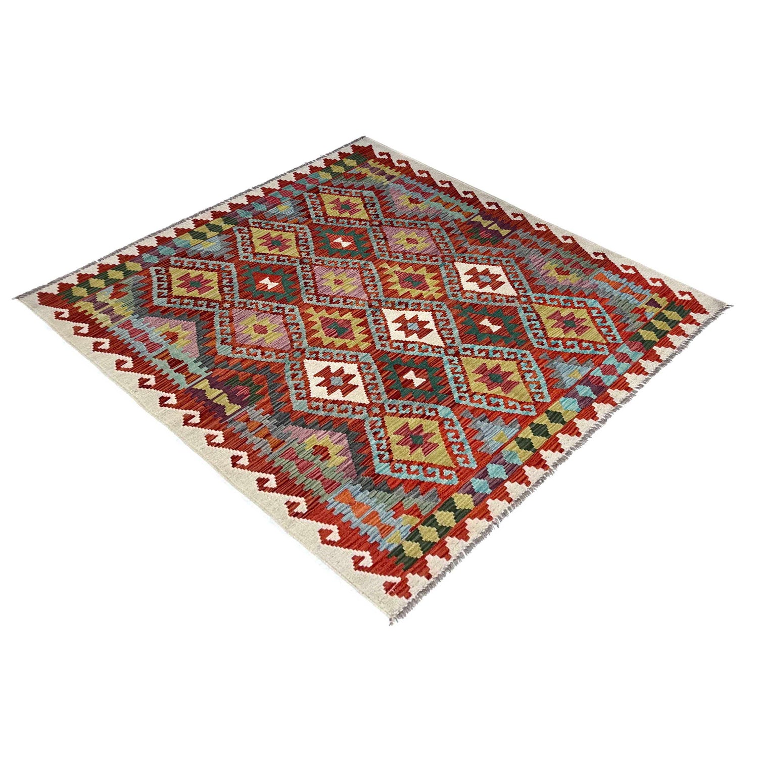 Handmade Vegetable Kilim 5' 3" x 6' 5" (ft) - No. W36812