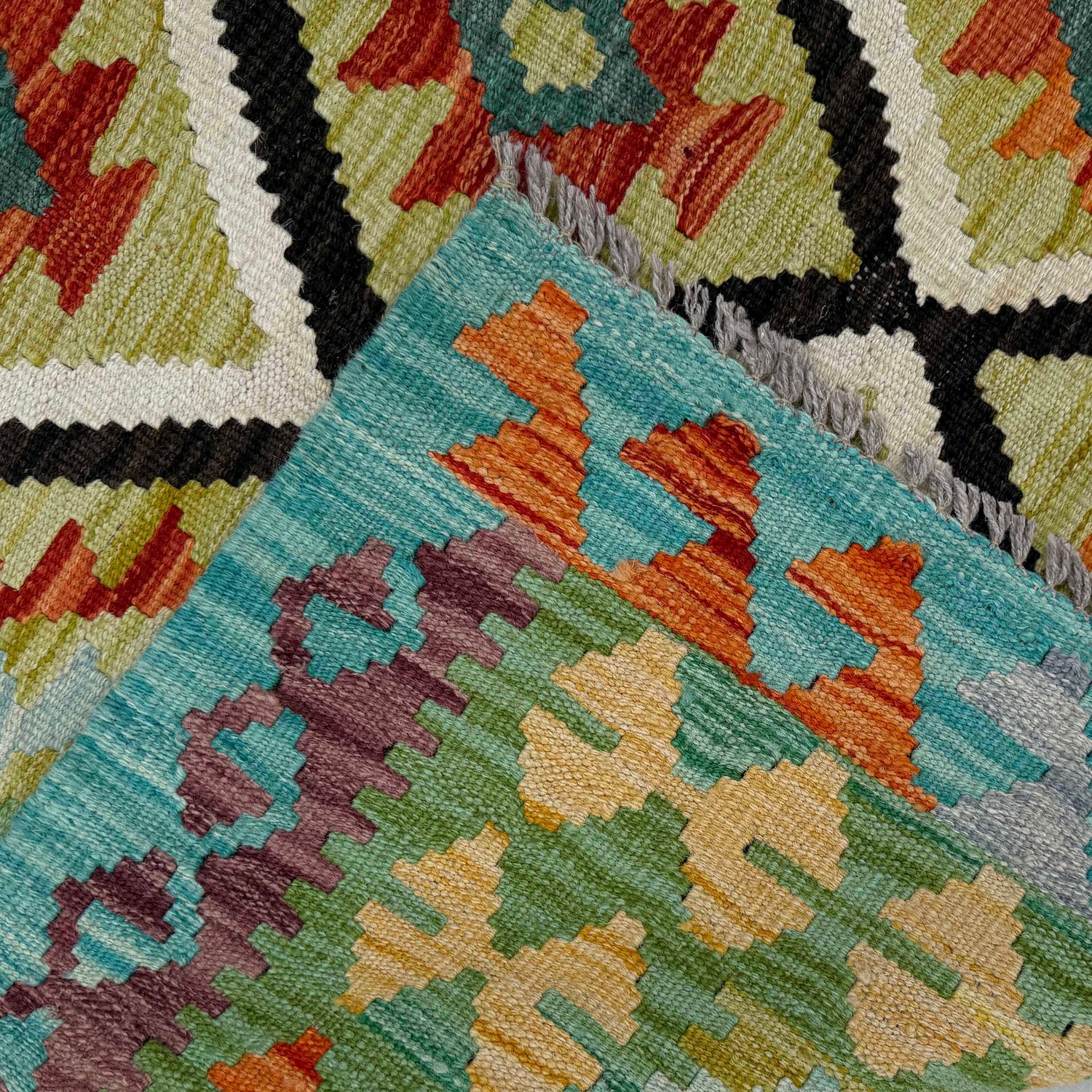 Handmade Vegetable Kilim 4' 2" x 5' 3" (ft) - No. W36813