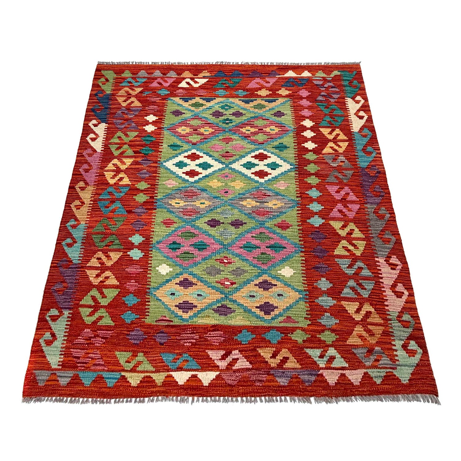 Handmade Vegetable Kelim 4' 3" x 5' 8" (ft) - No. W36821