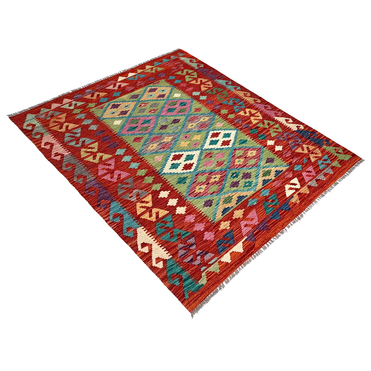 Handmade Vegetable Kelim 4' 3" x 5' 8" (ft) - No. W36821