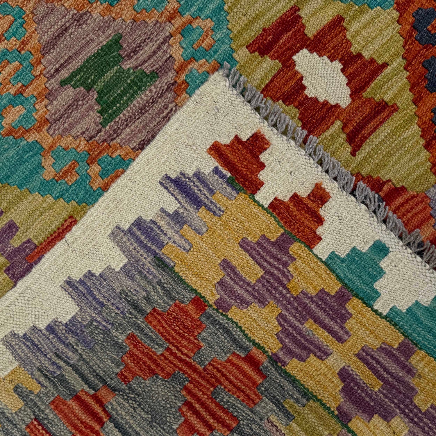 Handmade Vegetable Kelim 4' 1" x 5' 9" (ft) - No. W36826