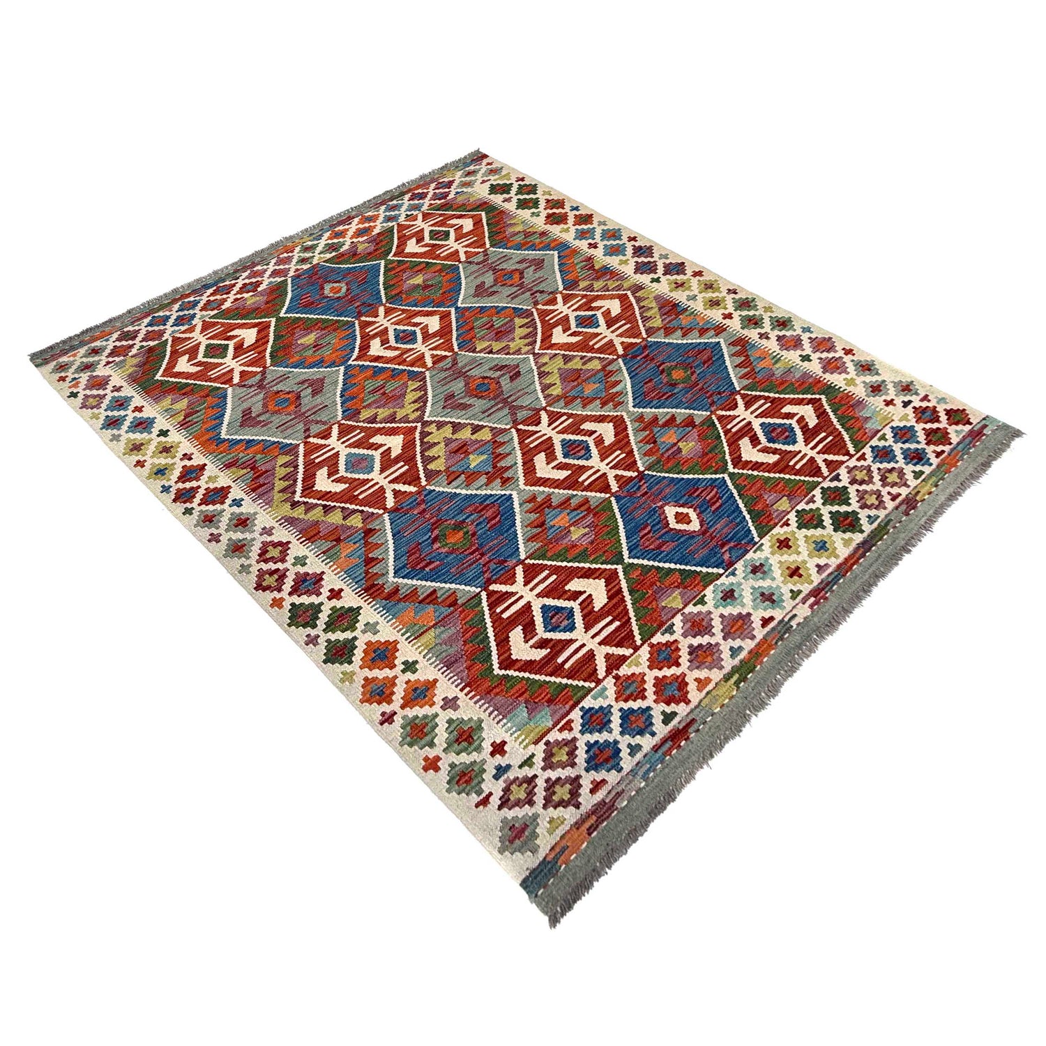 Handmade Vegetable Kelim 4' 10" x 6' 4" (ft) - No. W36828