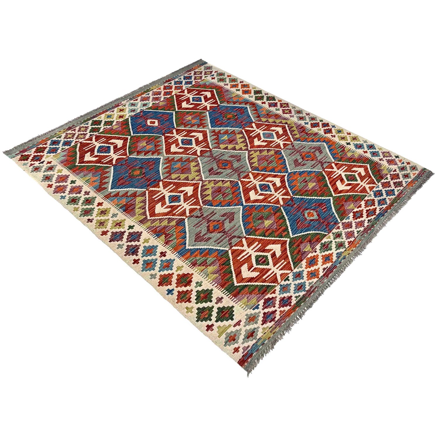 Handmade Vegetable Kelim 4' 10" x 6' 4" (ft) - No. W36828