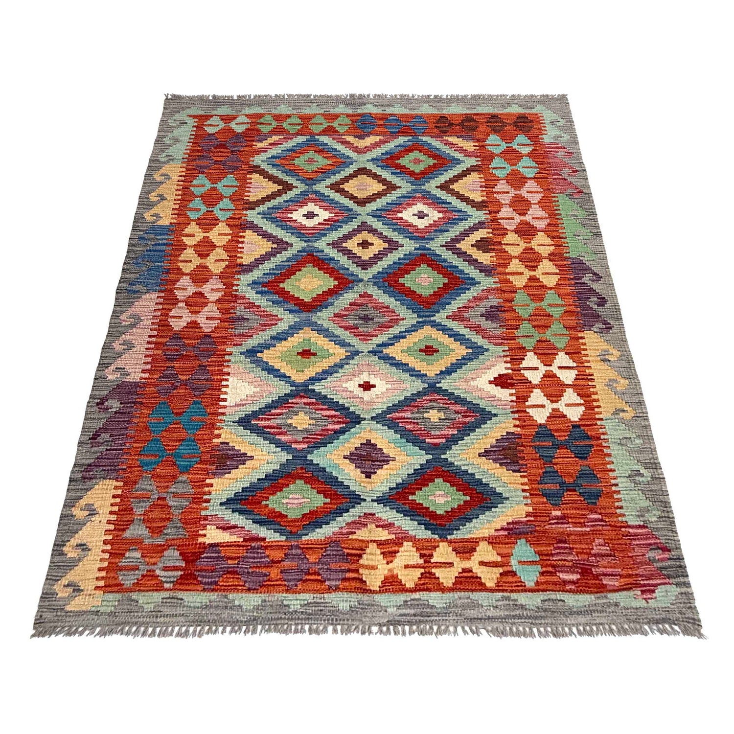 Handmade Vegetable Kilim 4' 0" x 5' 8" (ft) - No. W36830