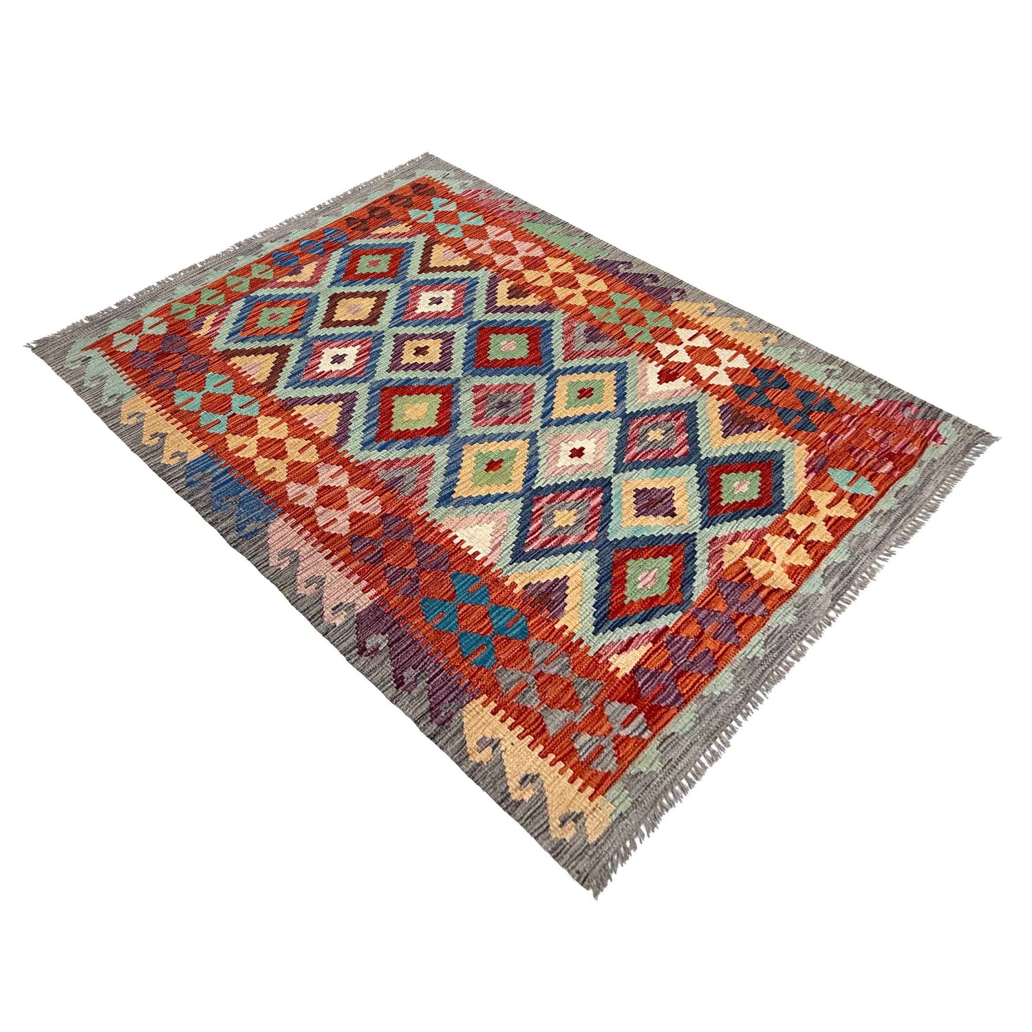 Handmade Vegetable Kilim 4' 0" x 5' 8" (ft) - No. W36830