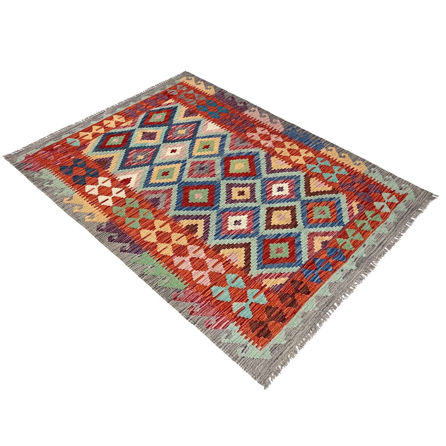 Handmade Vegetable Kilim 4' 0" x 5' 8" (ft) - No. W36830