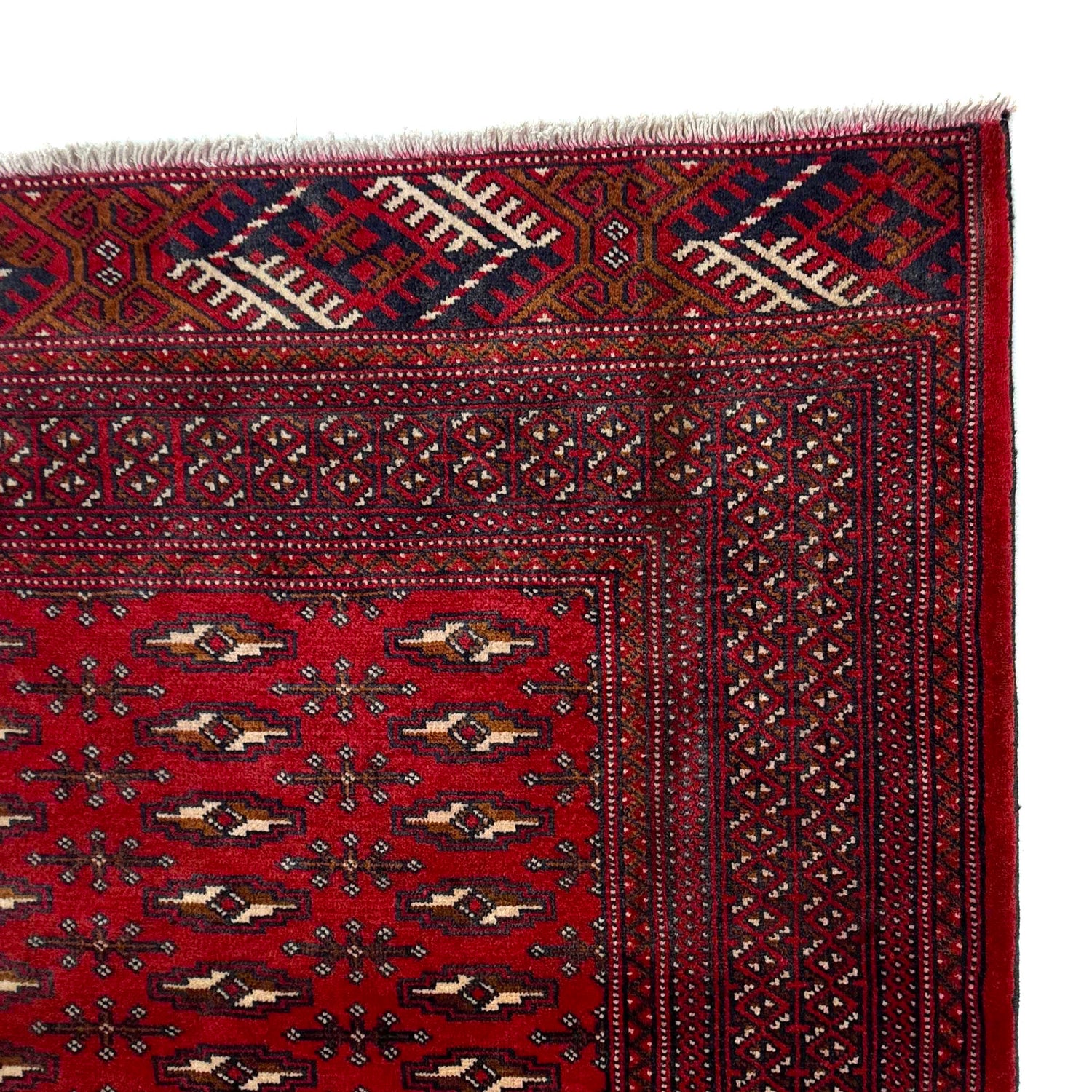 Hand Knotted Bokhara Wool Carpet 6' 10" x 9' 1" (ft) - No. W36846