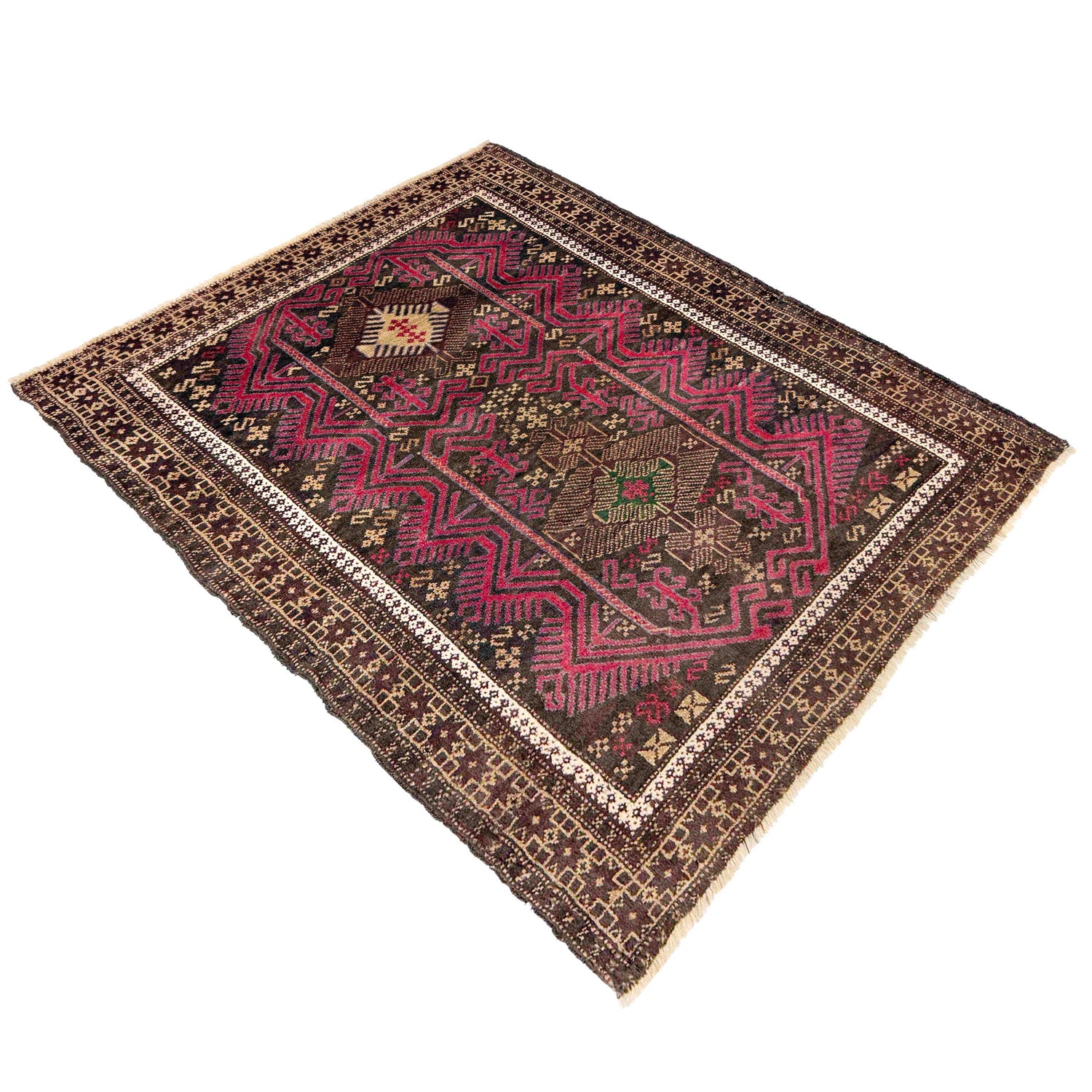 Red Color Baluchi Rug 3' 1" x 4' 4" (ft) - No. W37608