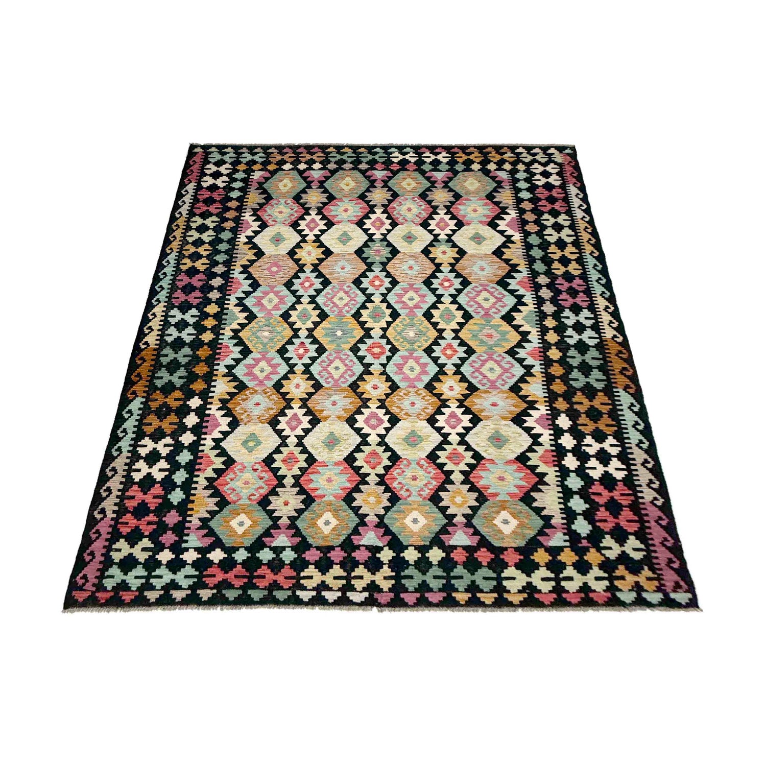 Handmade Vegetable Kelim 6' 8" x 10' 0" (ft) - No. W38069