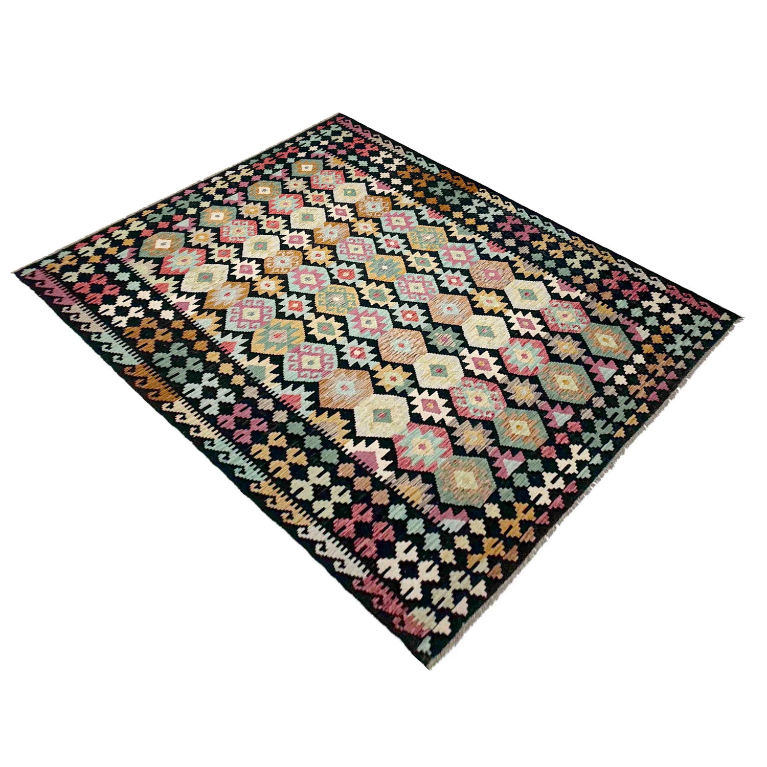 Handmade Vegetable Kelim 6' 8" x 10' 0" (ft) - No. W38069