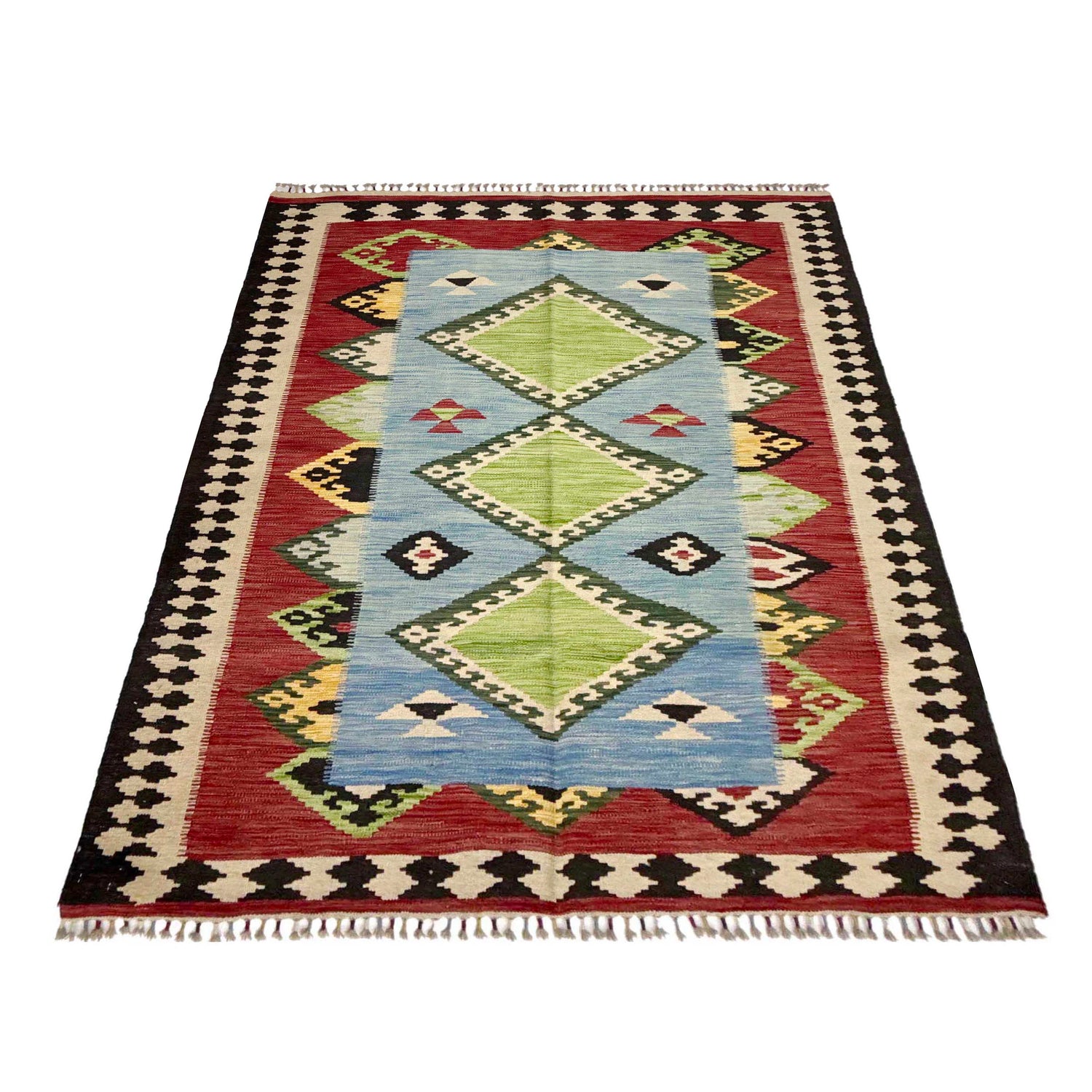 Handmade Vegetable Kelim 4' 10" x 6' 5" (ft) - No. W38074