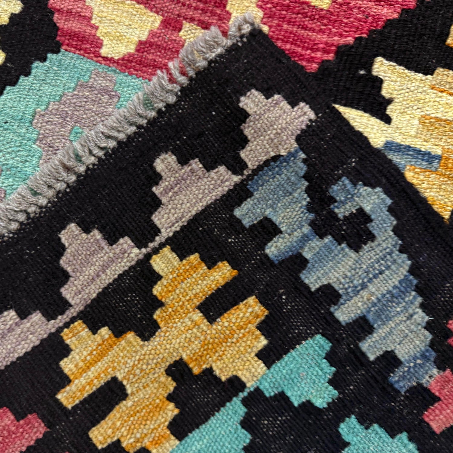 Handmade Vegetable Kilim 6' 4" x 9' 9" (ft) - No. W38100