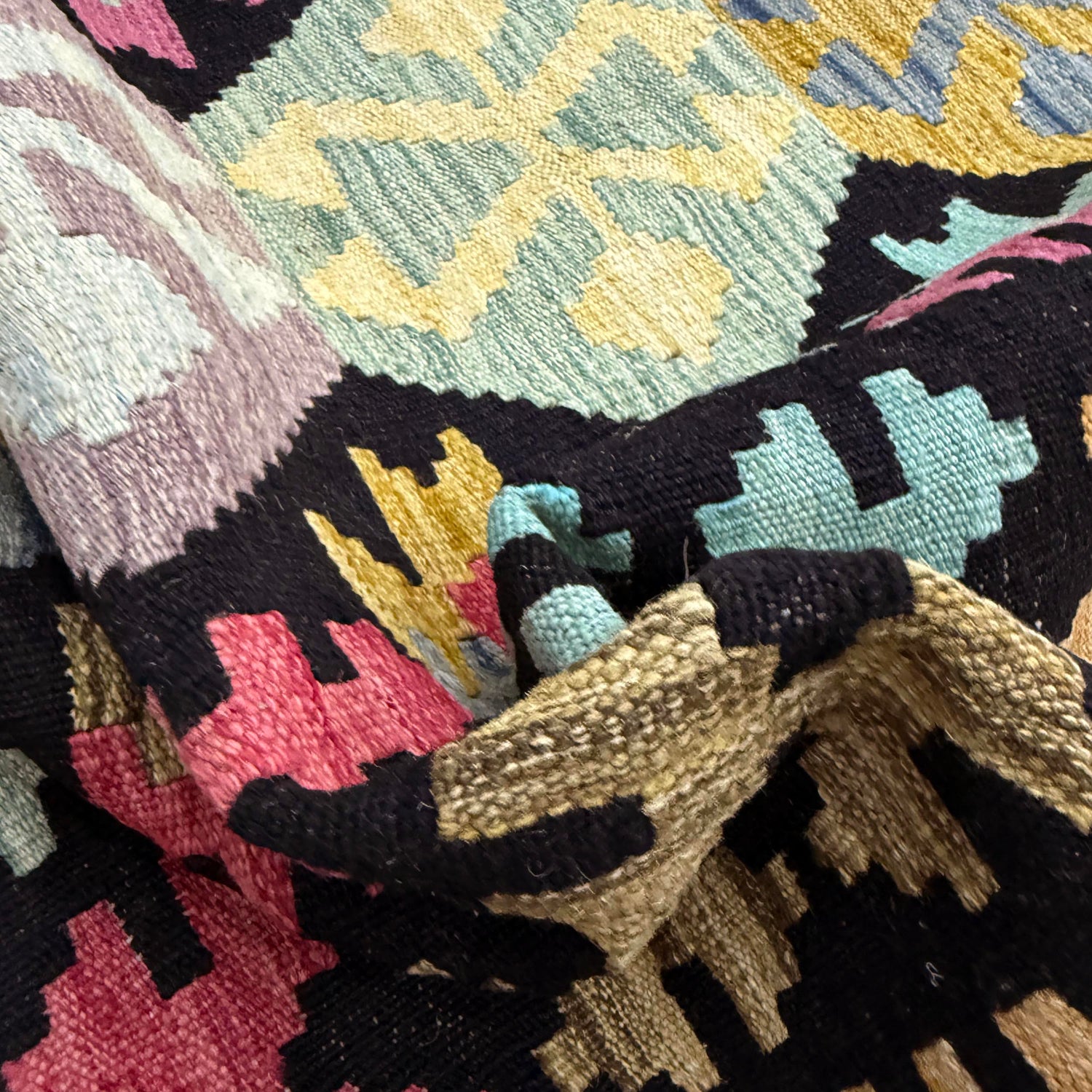 Handmade Vegetable Kilim 6' 4" x 9' 9" (ft) - No. W38100