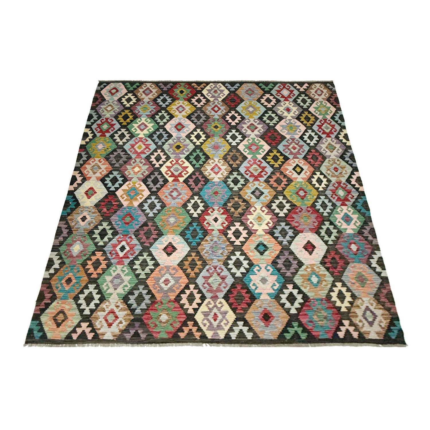 Handmade Vegetable Kilim 6' 8" x 9' 8" (ft) - No. W38105