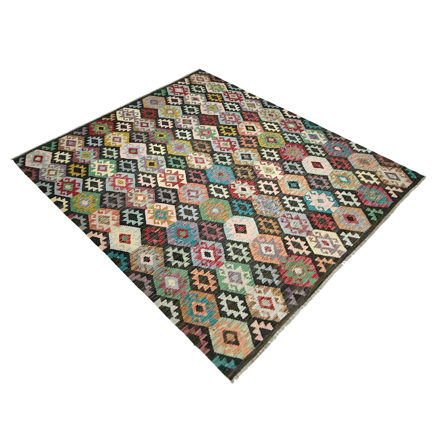 Handmade Vegetable Kilim 6' 8" x 9' 8" (ft) - No. W38105