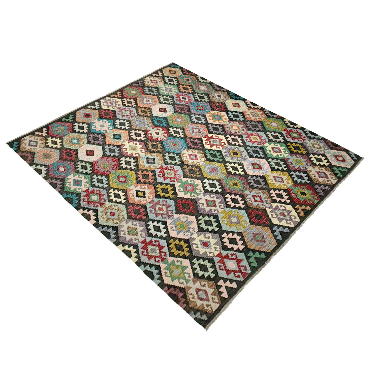 Handmade Vegetable Kilim 6' 8" x 9' 8" (ft) - No. W38105