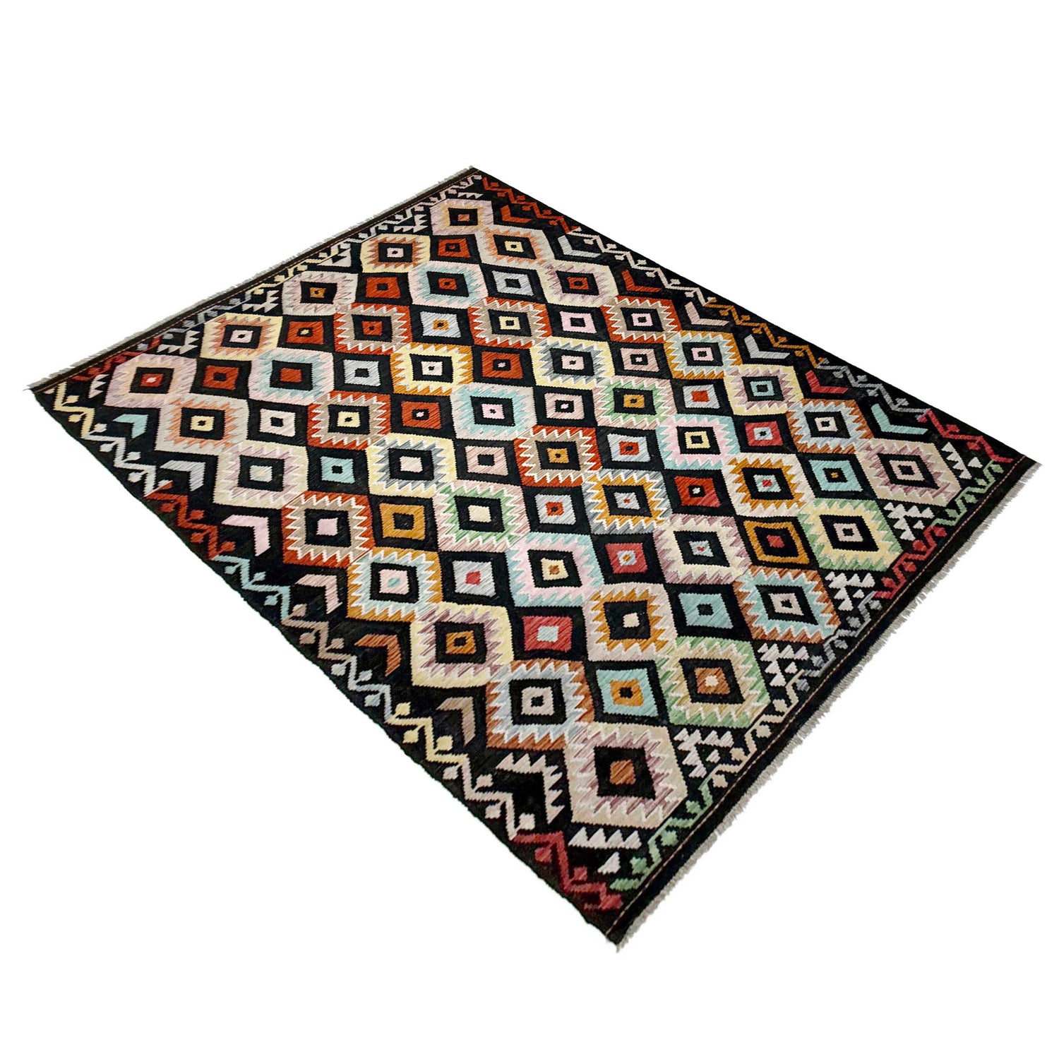 Handmade Vegetable Kelim 6' 4" x 9' 10" (ft) - No. W38106