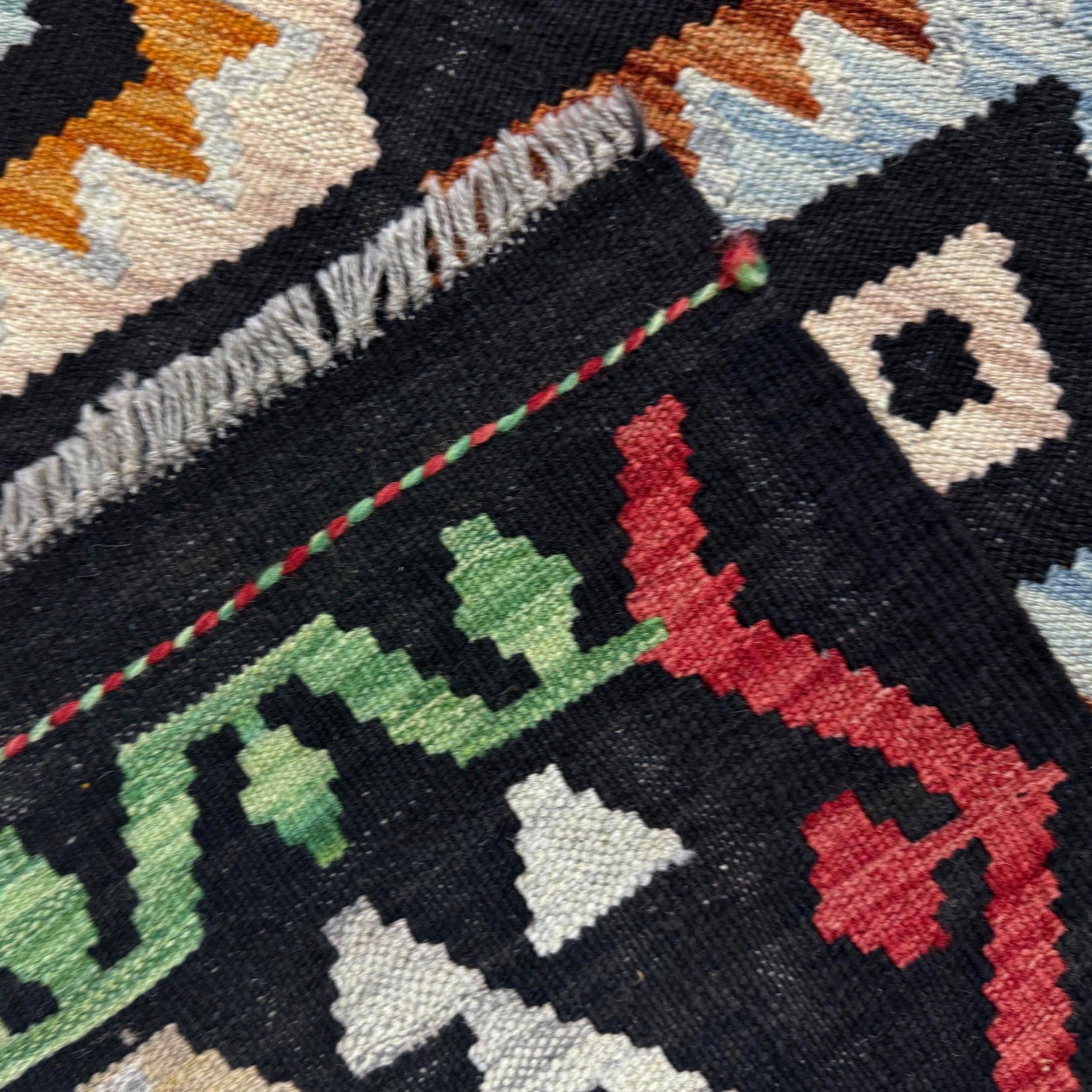 Handmade Vegetable Kelim 6' 4" x 9' 10" (ft) - No. W38106
