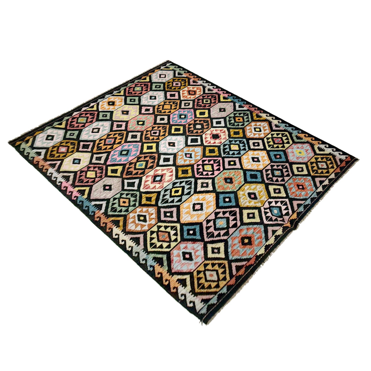 Handmade Vegetable Kilim 6' 7" x 9' 9" (ft) - No. W38107