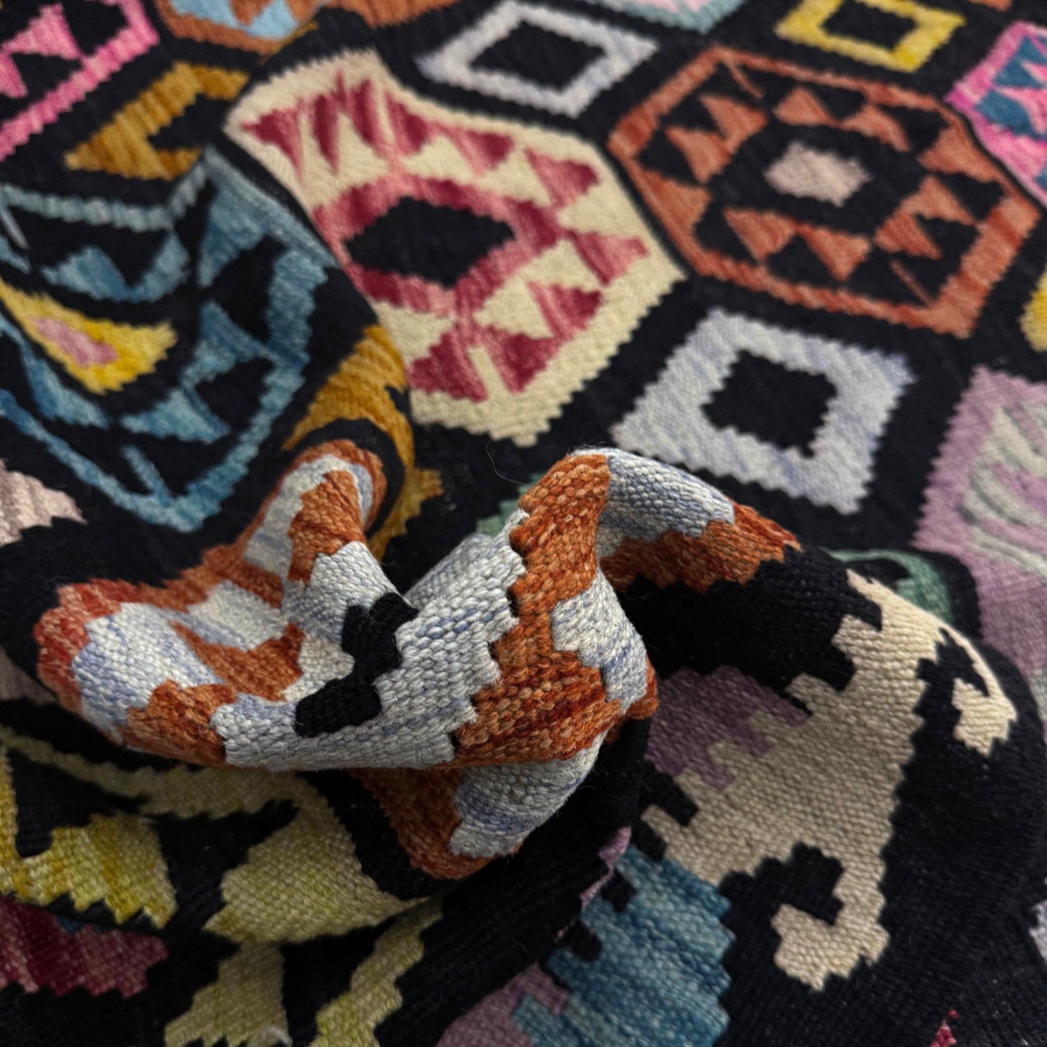 Handmade Vegetable Kilim 6' 7" x 9' 9" (ft) - No. W38107