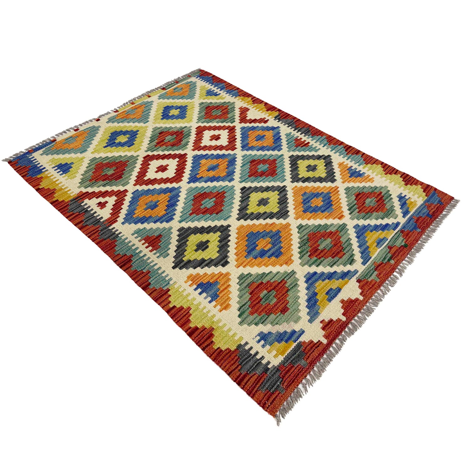 Handmade Vegetable Kelim 2' 10" x 3' 10" (ft) - No. W38112