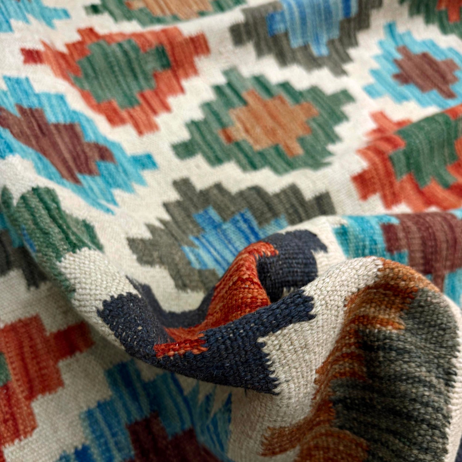 Handmade Vegetable Kilim 4' 9" x 6' 9" (ft) - No. W38118