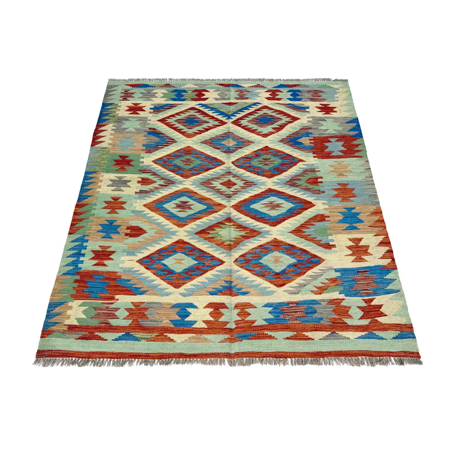 Handmade Vegetable Kelim 4' 11" x 6' 5" (ft) - No. W38126