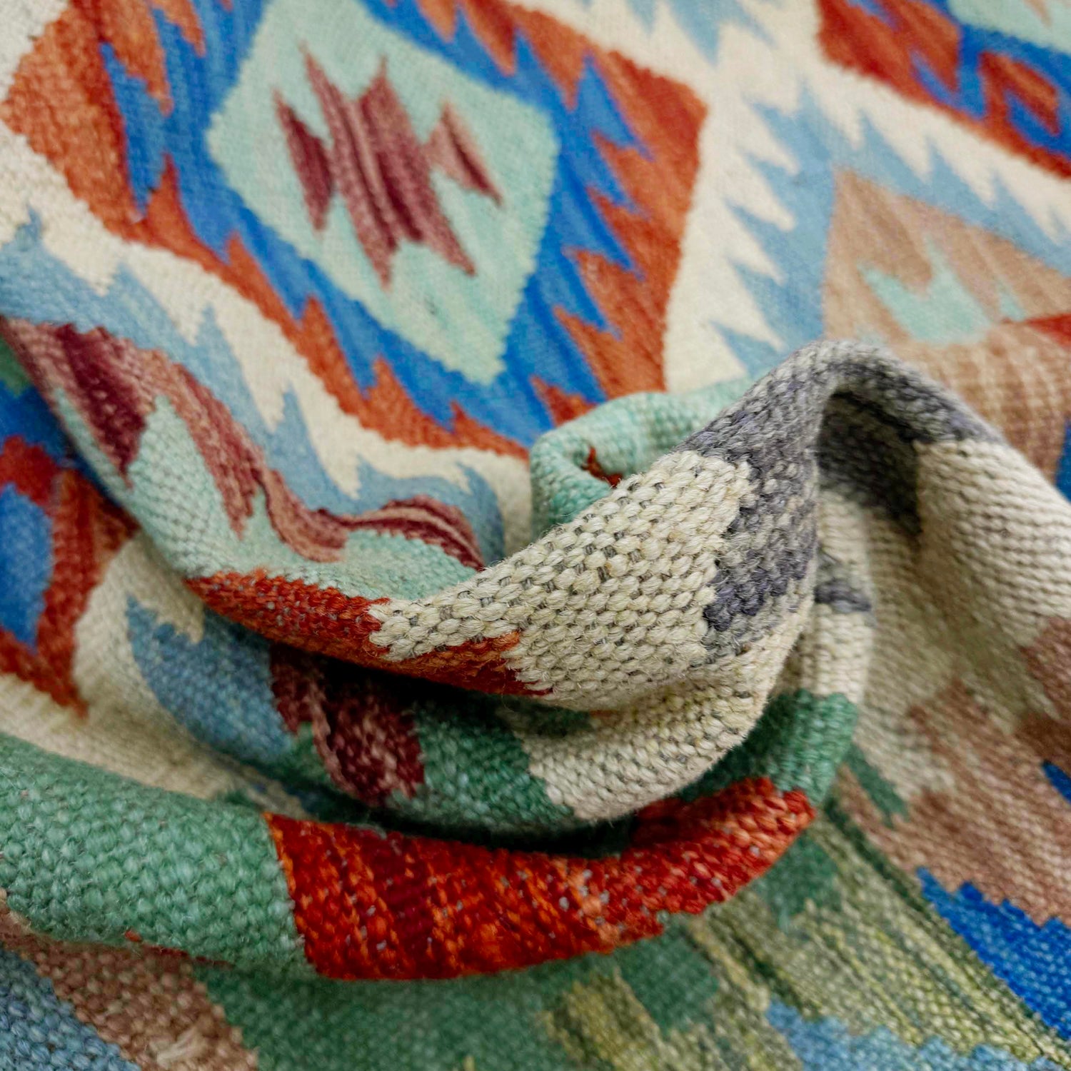 Handmade Vegetable Kelim 4' 11" x 6' 5" (ft) - No. W38126
