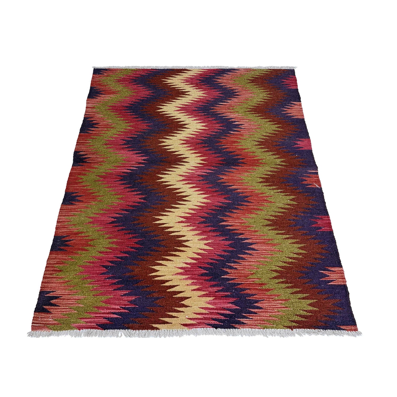 Handmade Vegetable Kilim 3' 5" x 4' 10" (ft) - No. W38148