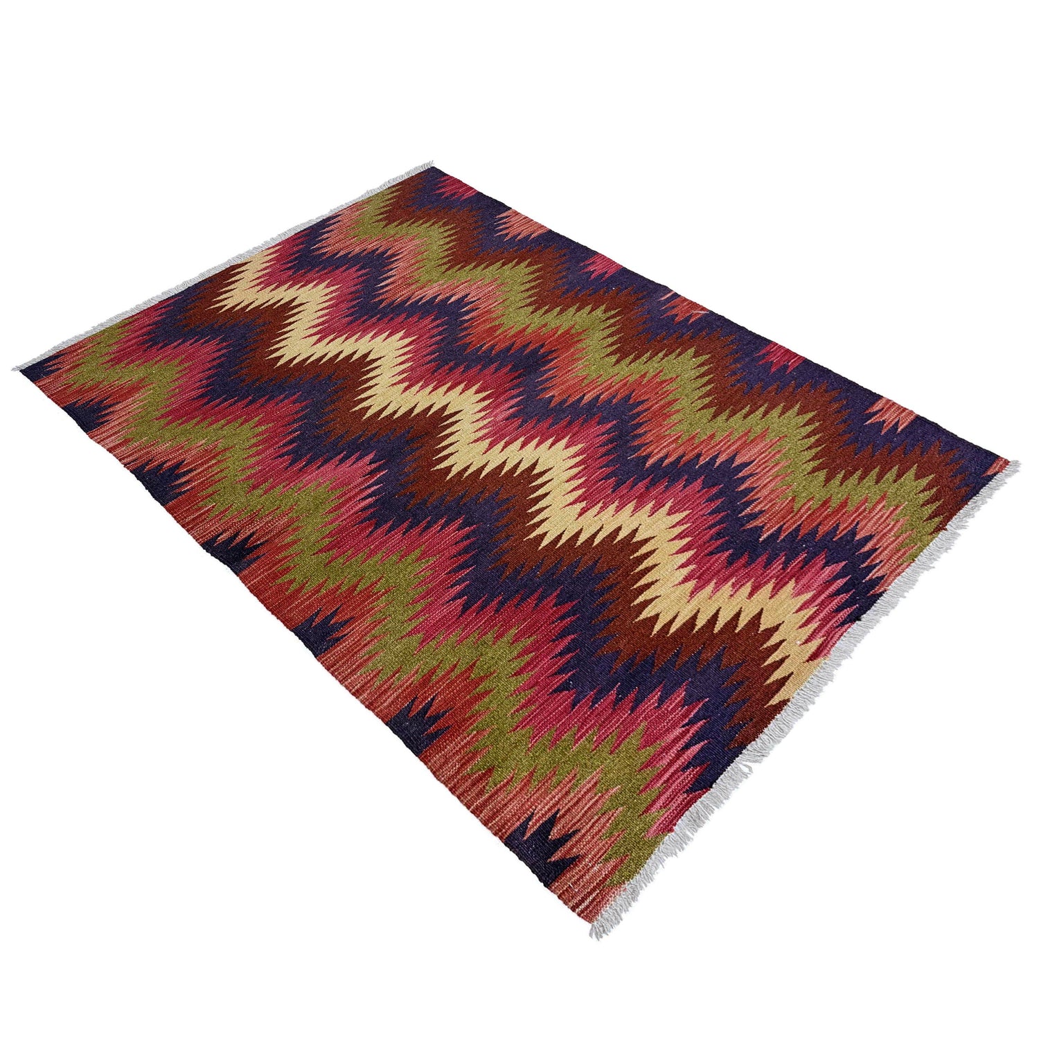 Handmade Vegetable Kilim 3' 5" x 4' 10" (ft) - No. W38148