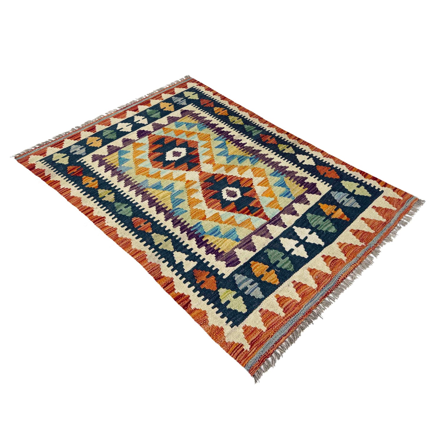 Handmade Vegetable Kilim 2' 7" x 4' 0" (ft) - No. W38161