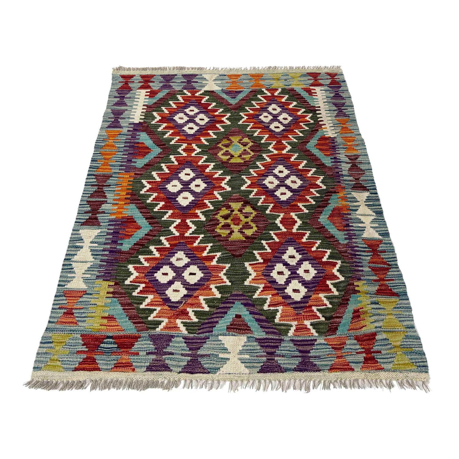 Handmade Vegetable Kelim 2' 11" x 4' 2" (ft) - No. W38162