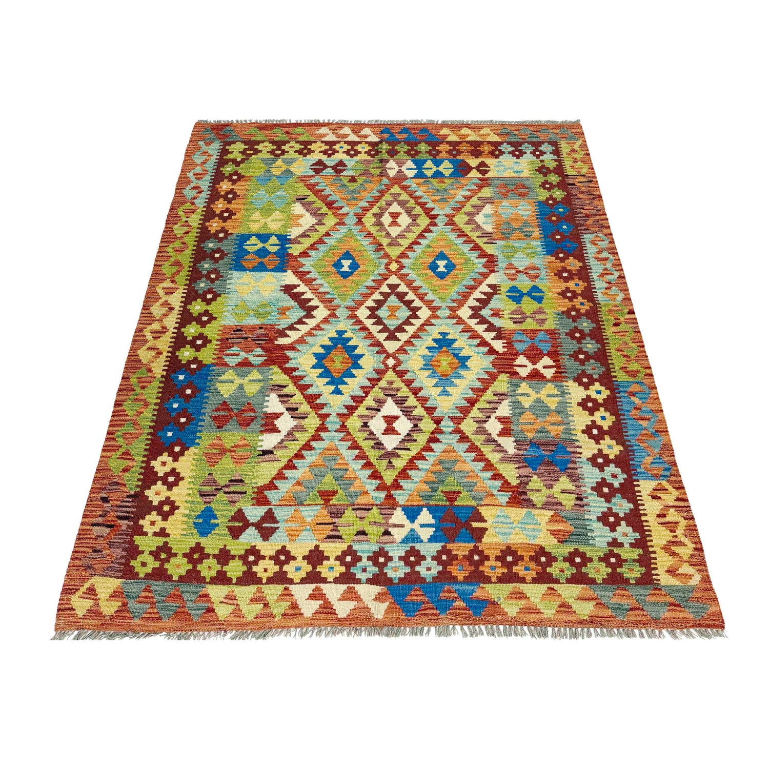 Handmade Vegetable Kelim 4' 11" x 6' 7" (ft) - No. W38207