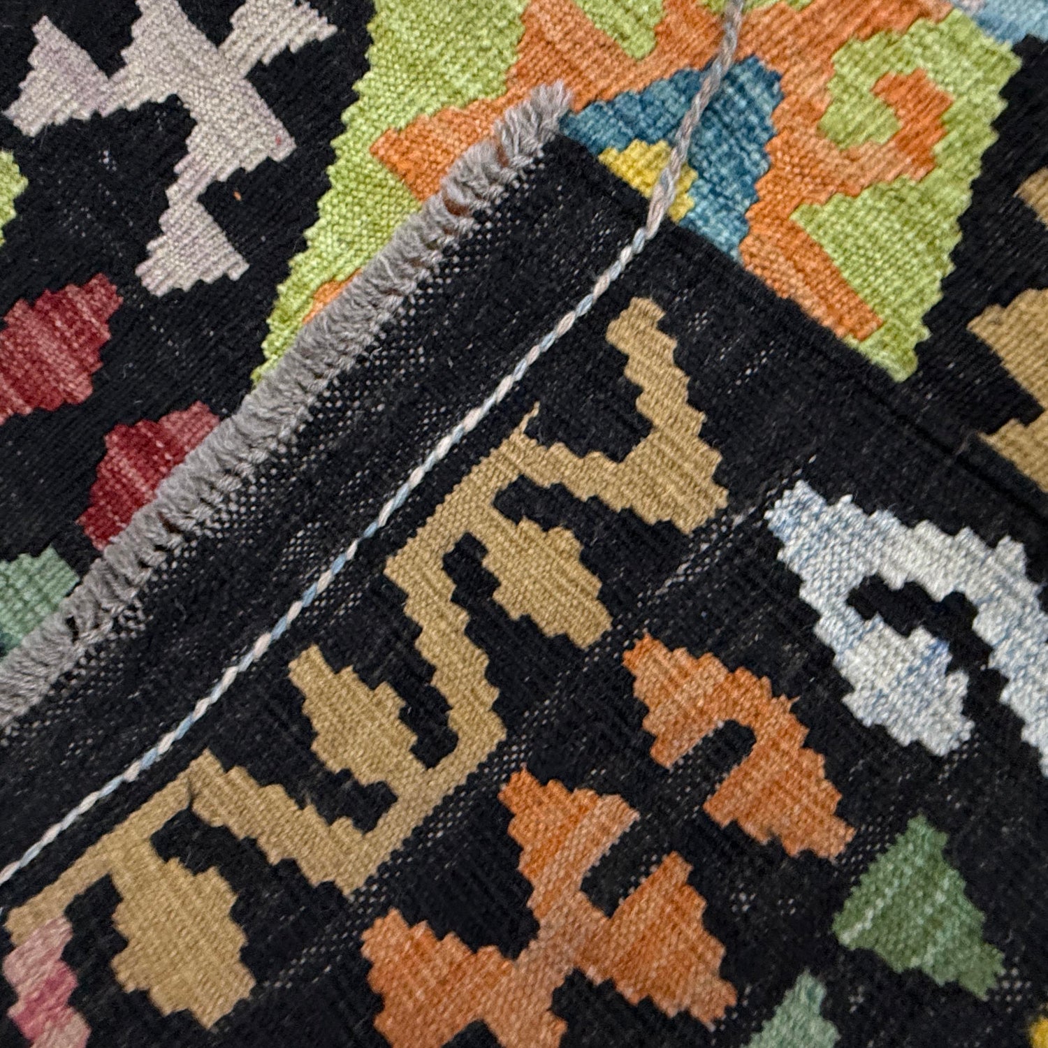 Handmade Vegetable Kilim 6' 11" x 9' 9" (ft) - No. W38228