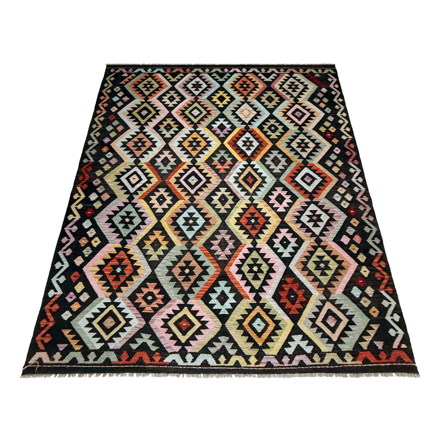 Handmade Vegetable Kelim 6' 5" x 9' 7" (ft) - No. W38229
