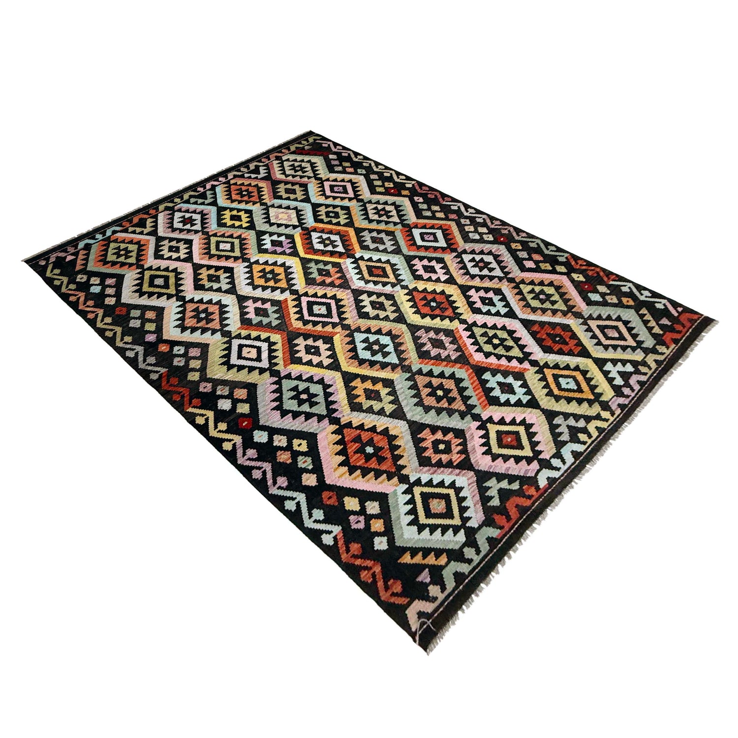 Handmade Vegetable Kelim 6' 5" x 9' 7" (ft) - No. W38229