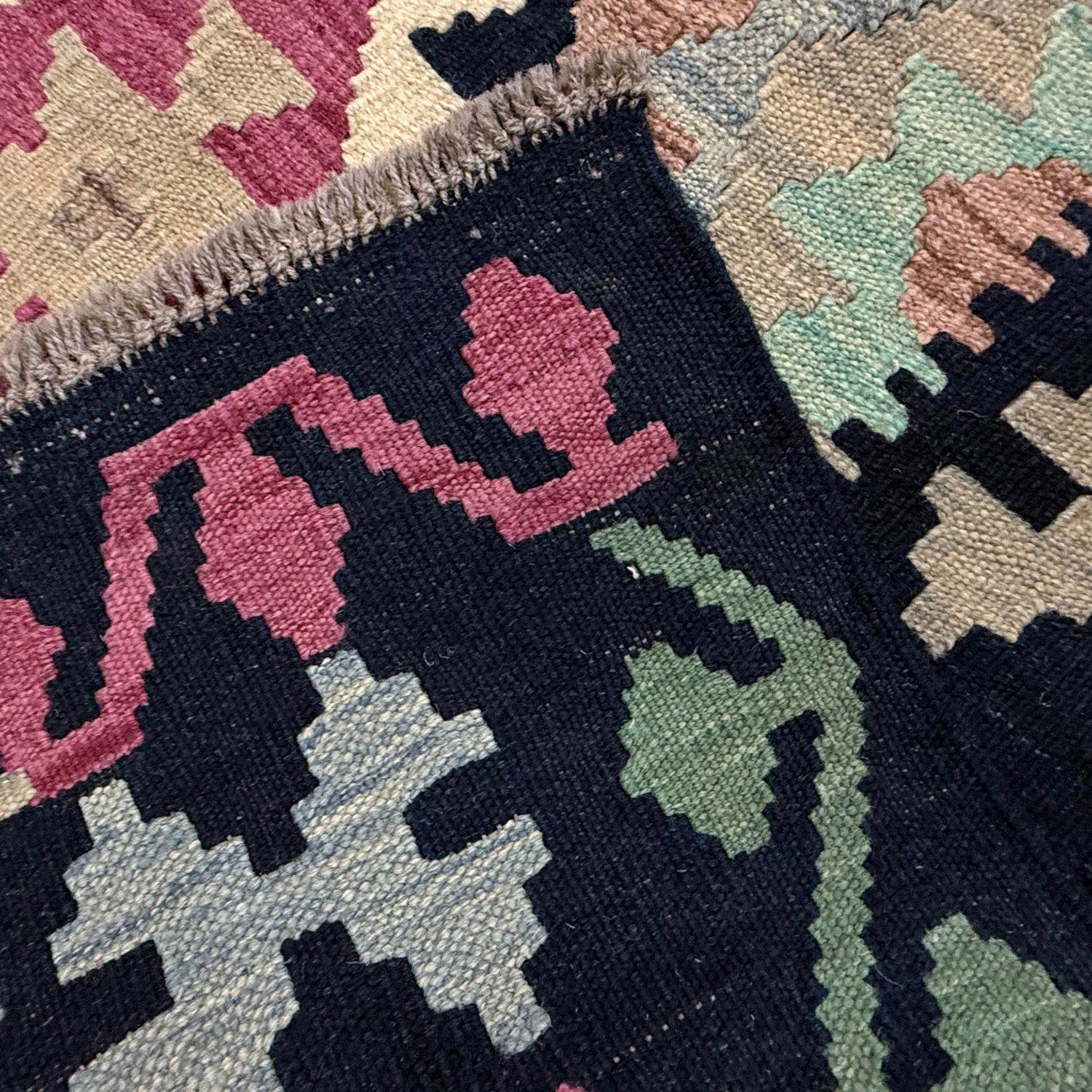 Handmade Vegetable Kilim 6' 6" x 9' 11" (ft) - No. W38230