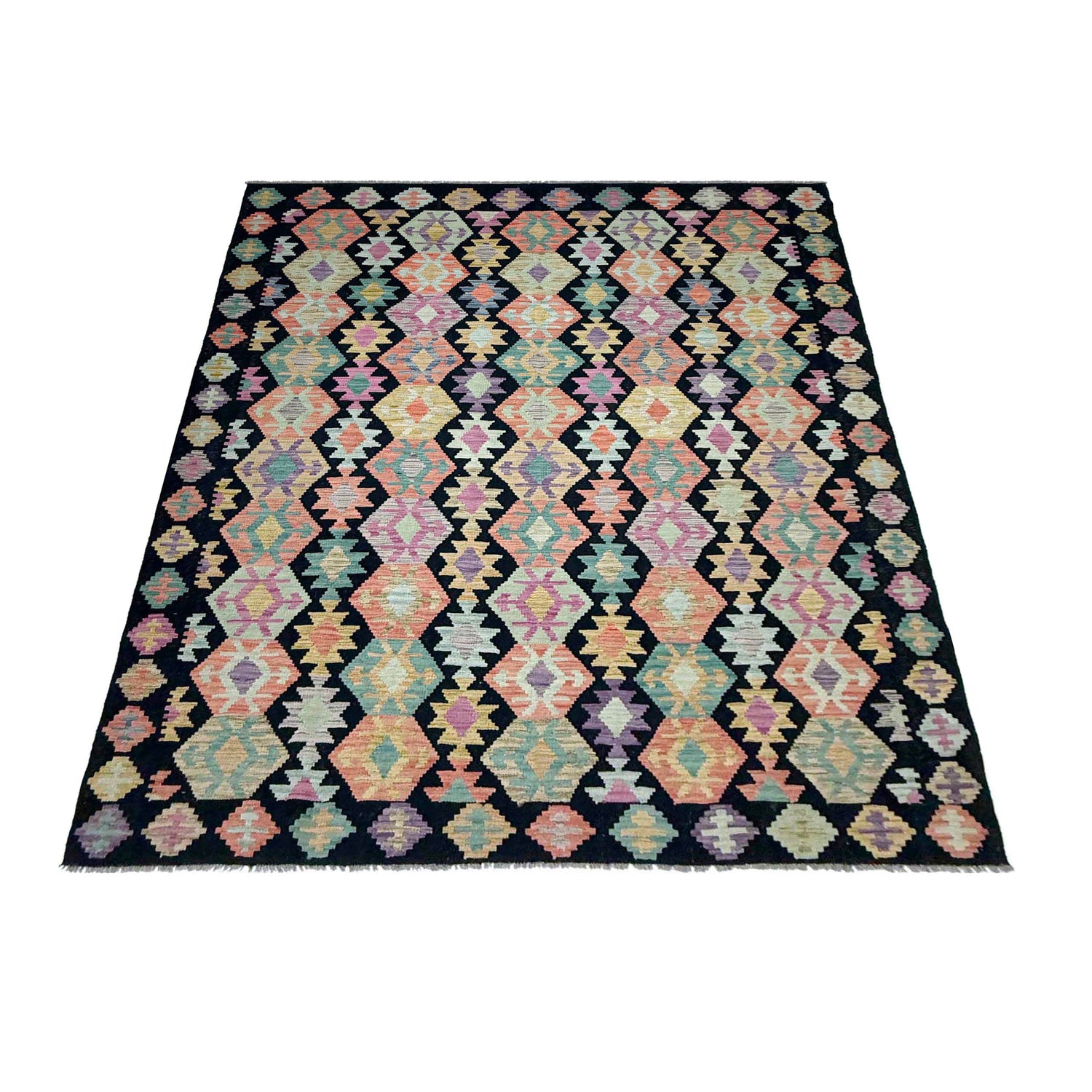 Handmade Vegetable Kilim 6' 8" x 9' 7" (ft) - No. W38232